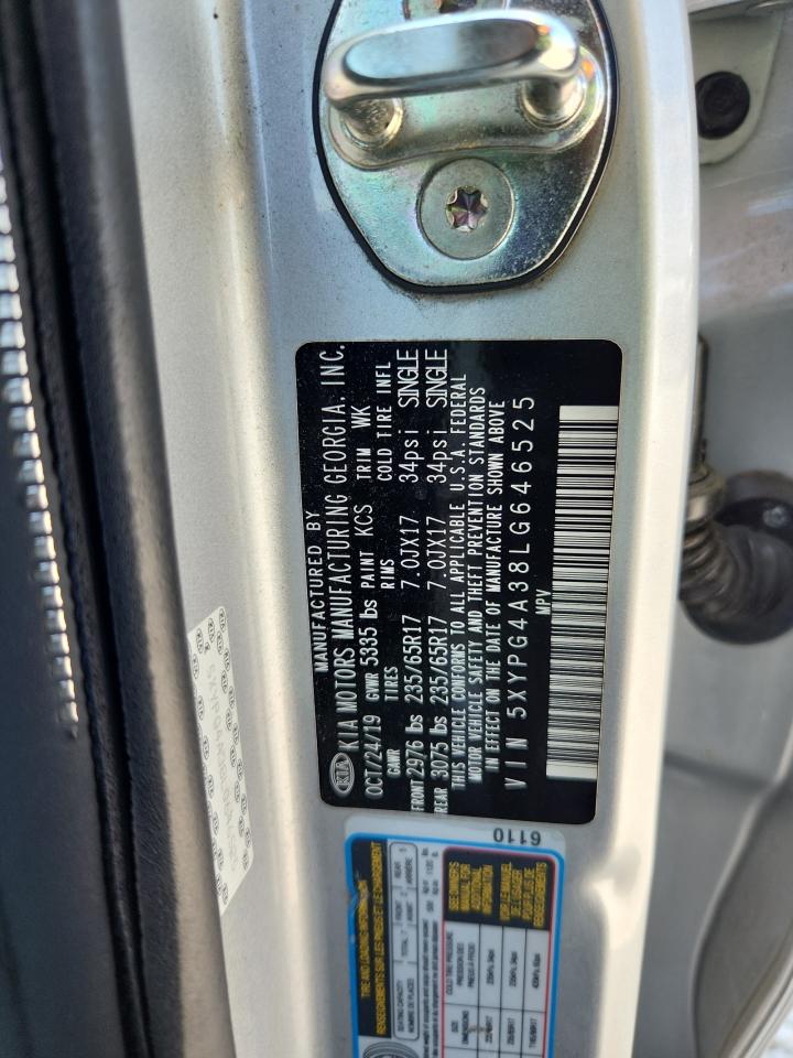 2020 Kia Sorento L VIN: 5XYPG4A38LG646525 Lot: 80779265