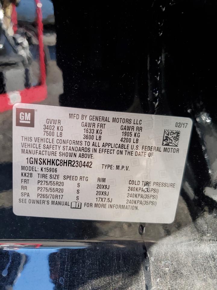 2017 Chevrolet Suburban K1500 Lt VIN: 1GNSKHKC8HR230442 Lot: 81495125