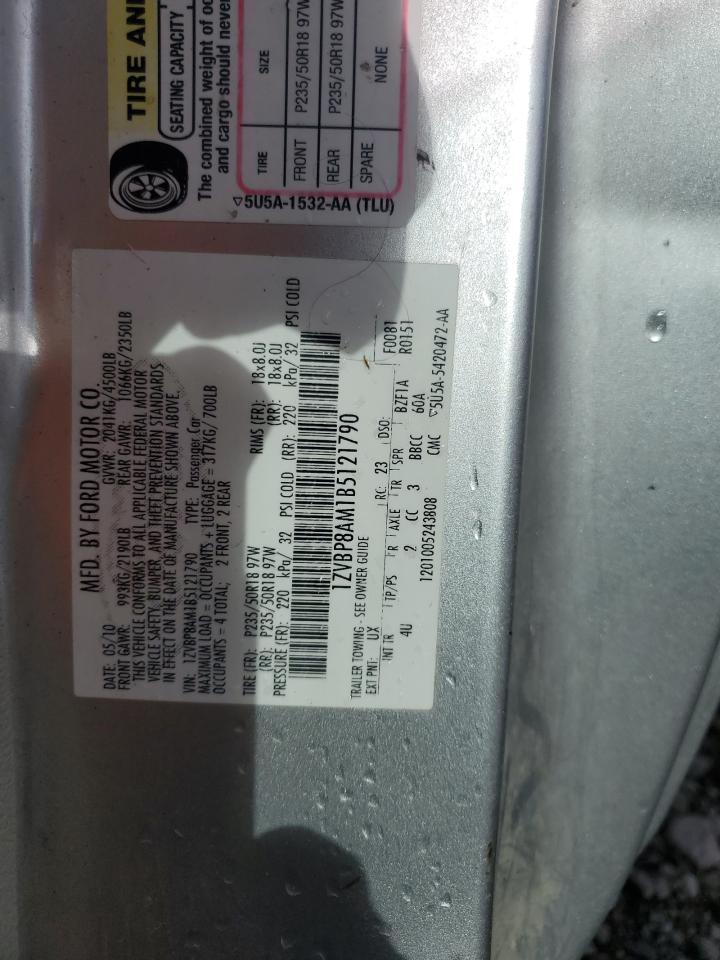 2011 Ford Mustang VIN: 1ZVBP8AM1B5121790 Lot: 81656725