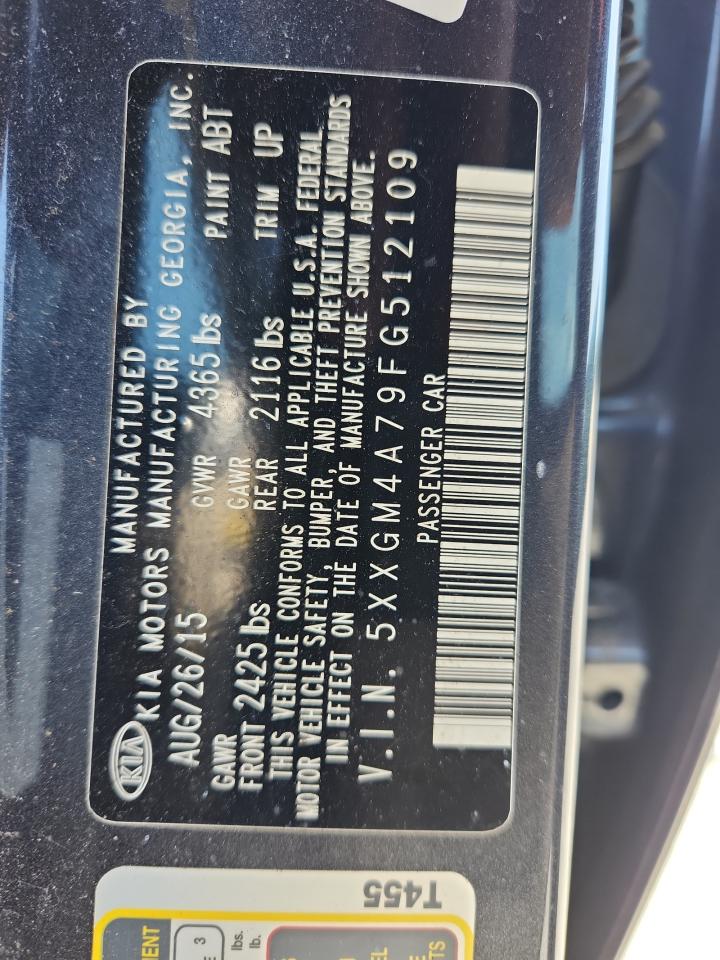 2015 Kia Optima Lx VIN: 5XXGM4A79FG512109 Lot: 72032995