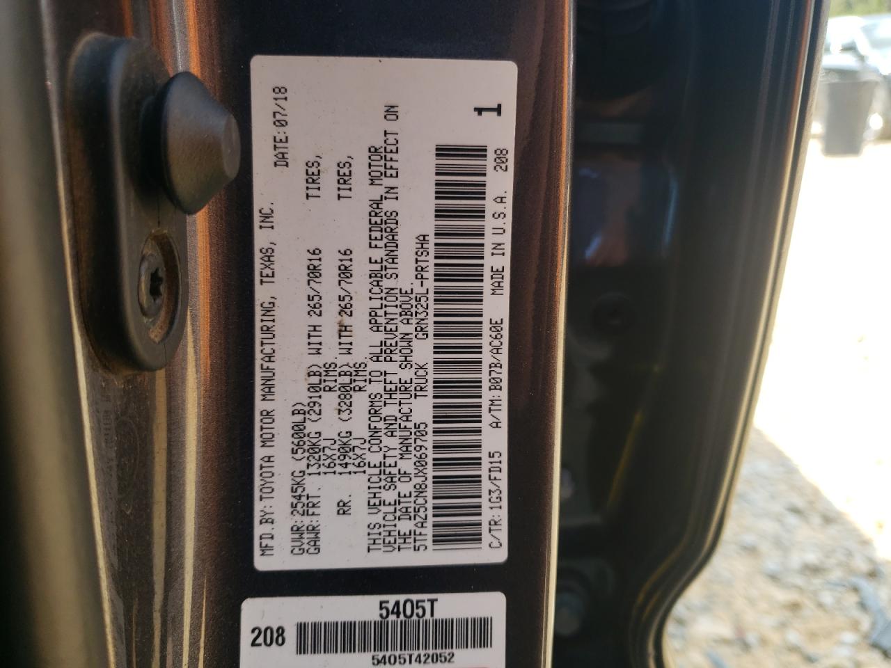 2018 Toyota Tacoma Double Cab VIN: 5TFAZ5CN8JX069705 Lot: 81213655