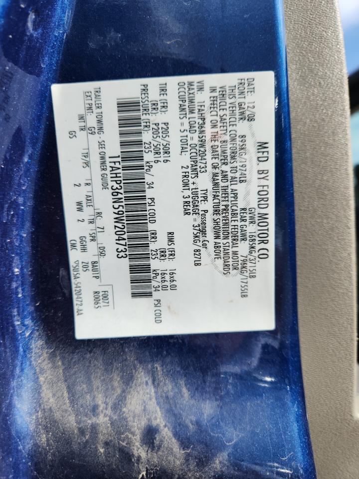 2009 Ford Focus Ses VIN: 1FAHP36N59W204733 Lot: 70882835