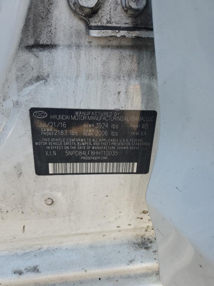 2017 Hyundai Elantra Se VIN: 5NPD84LF8HH110035 Lot: 81495715