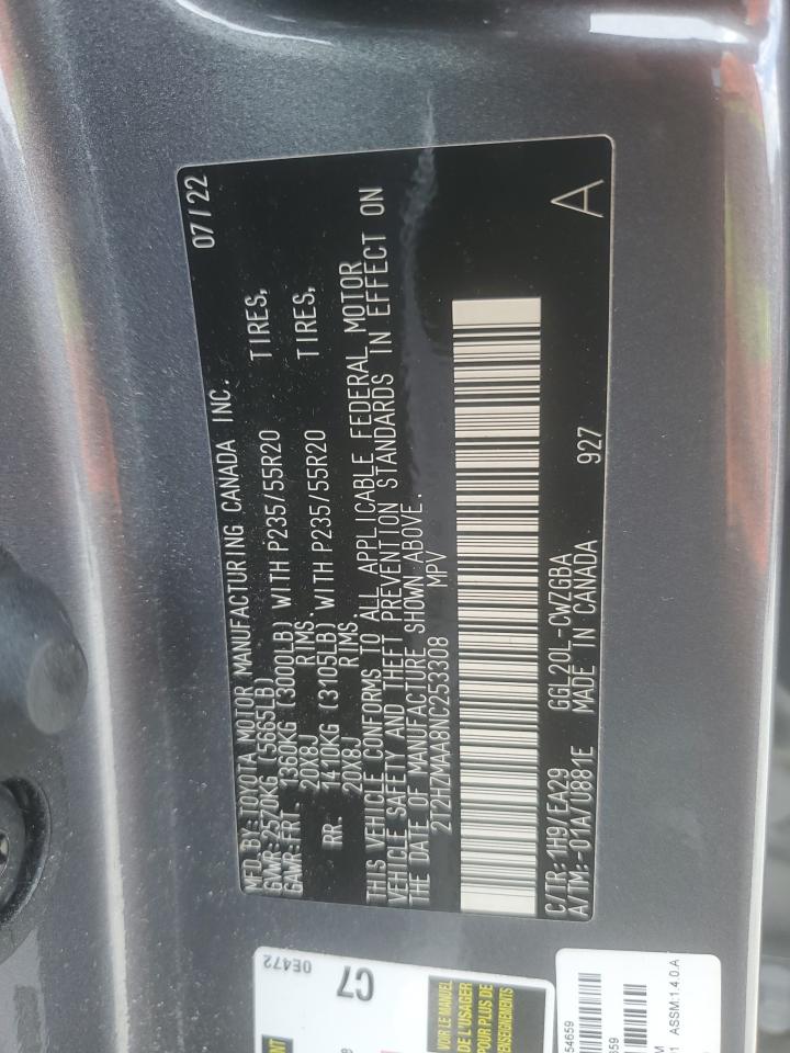 2022 Lexus Rx 350 VIN: 2T2HZMAA8NC253308 Lot: 71228875