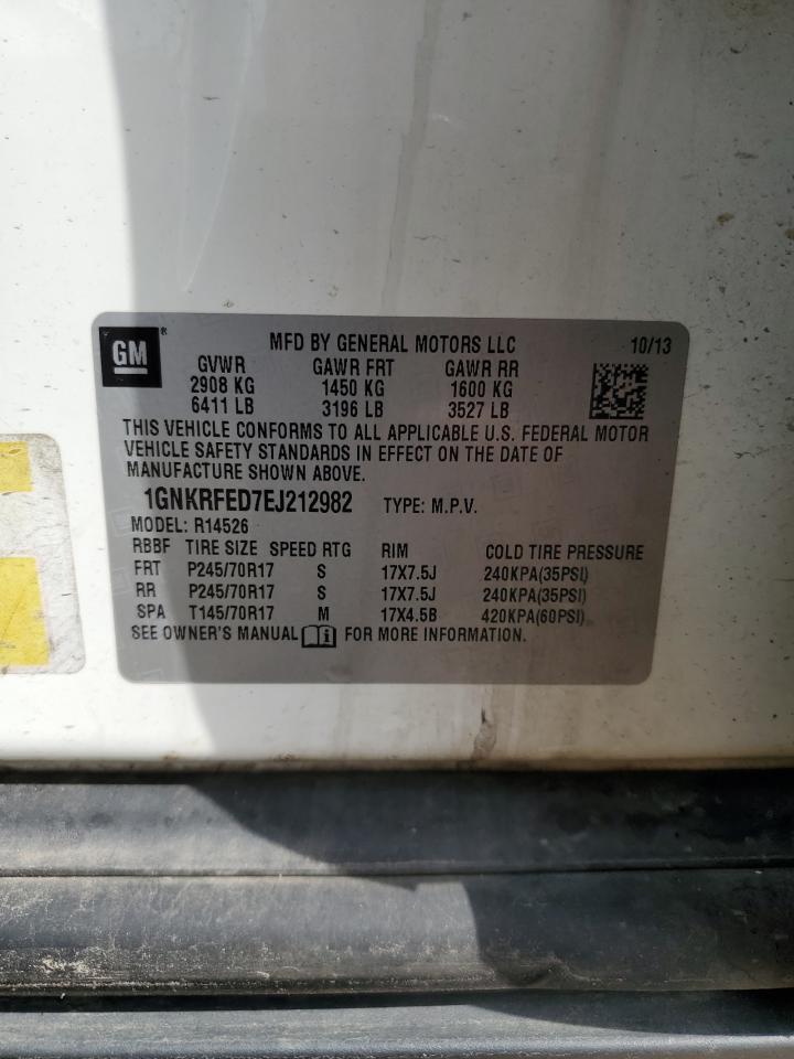 2014 Chevrolet Traverse Ls VIN: 1GNKRFED7EJ212982 Lot: 80920395