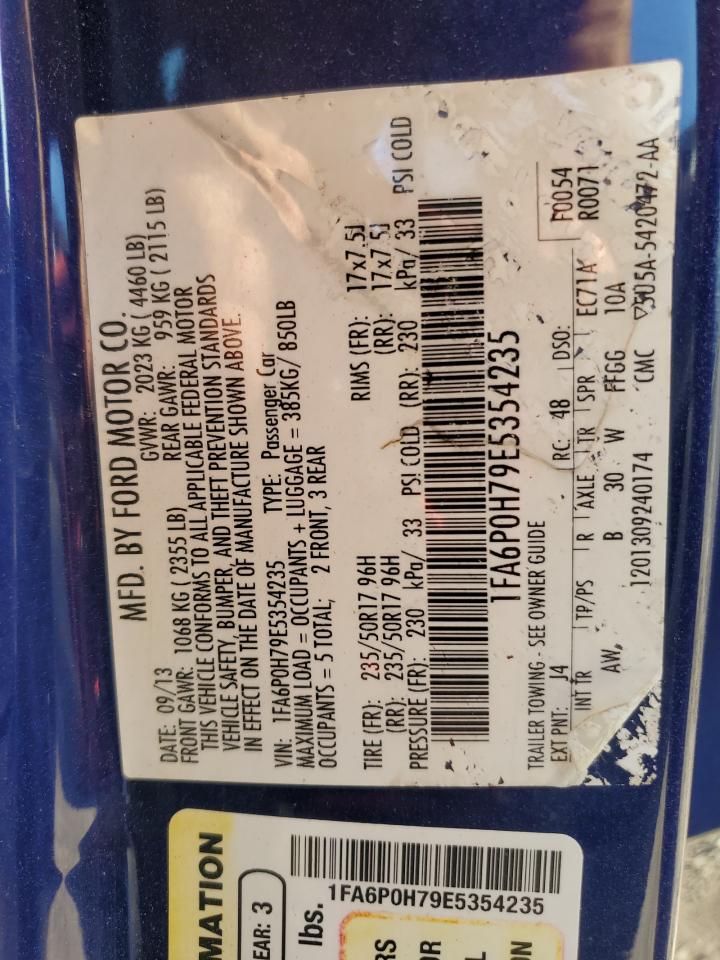 2014 Ford Fusion Se VIN: 1FA6P0H79E5354235 Lot: 81311225