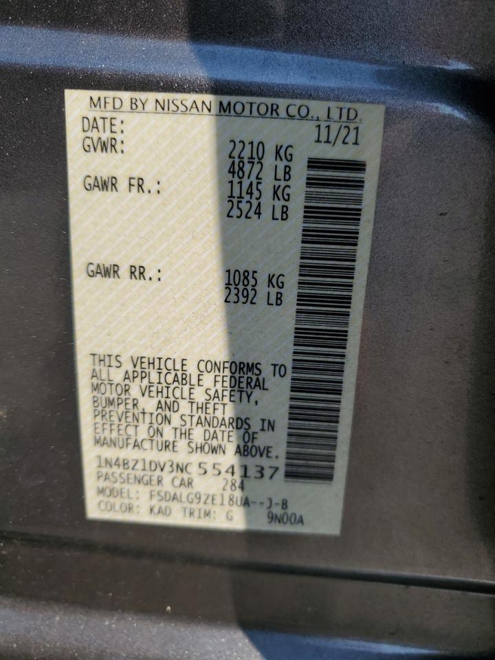 2022 Nissan Leaf Sl Plus VIN: 1N4BZ1DV3NC554137 Lot: 80547235