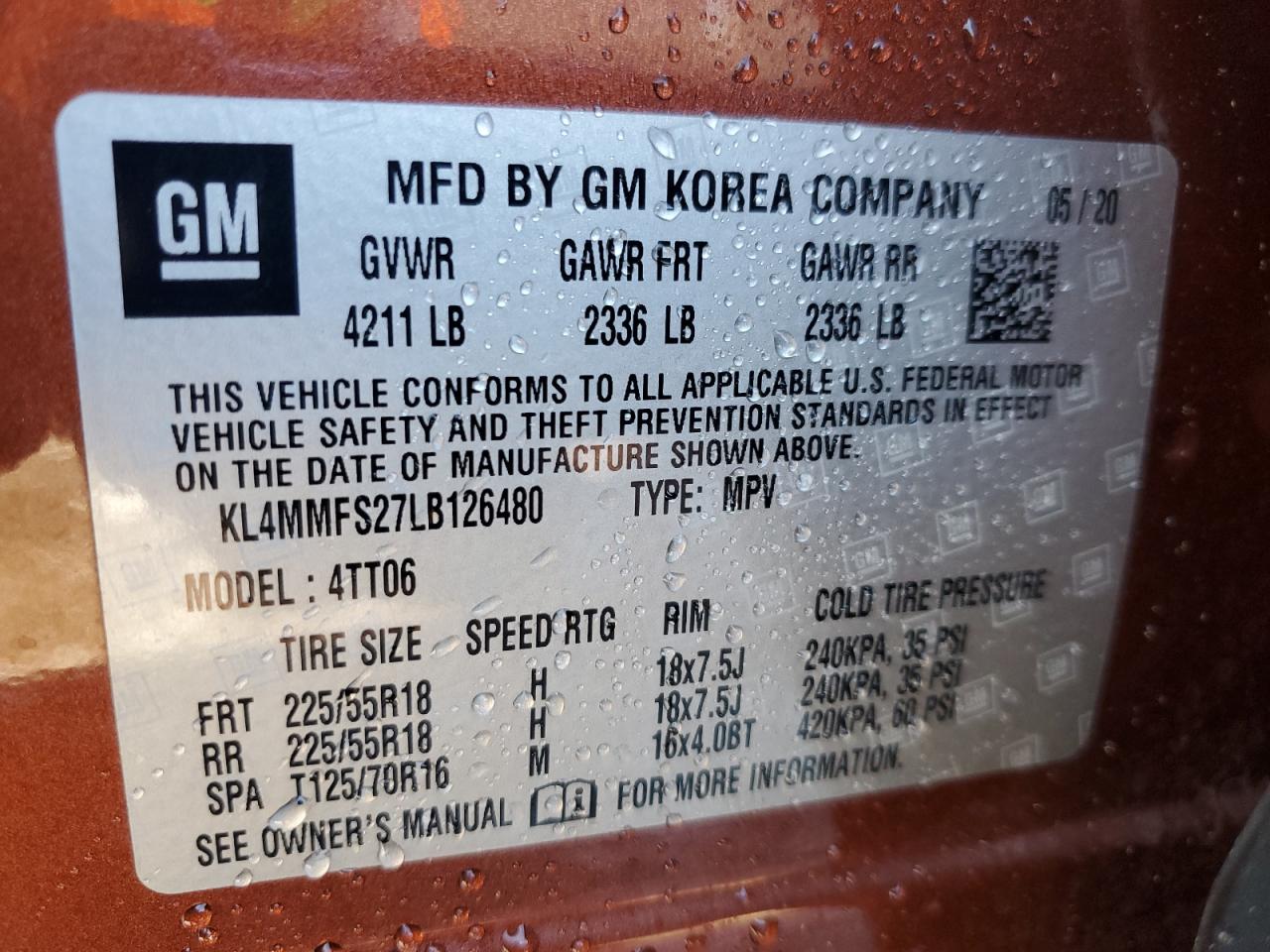 2020 Buick Encore Gx Essence VIN: KL4MMFS27LB126480 Lot: 81185275