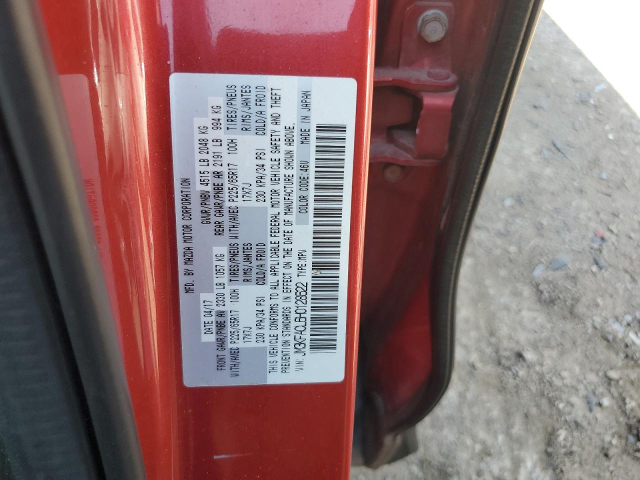 2017 Mazda Cx-5 Touring VIN: JM3KFACL6H0128622 Lot: 80412255