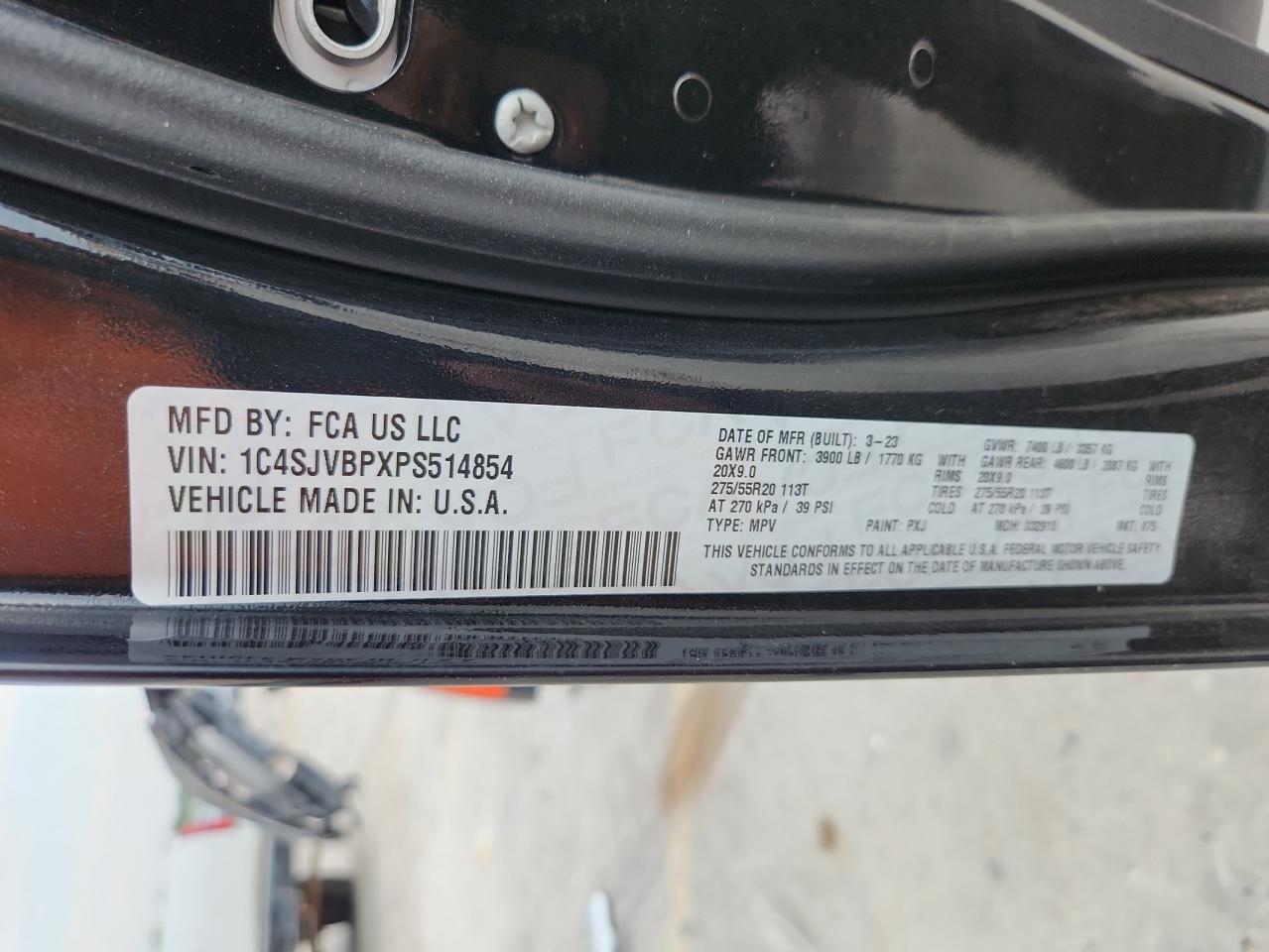 2023 Jeep Wagoneer Series Ii VIN: 1C4SJVBPXPS514854 Lot: 71676435