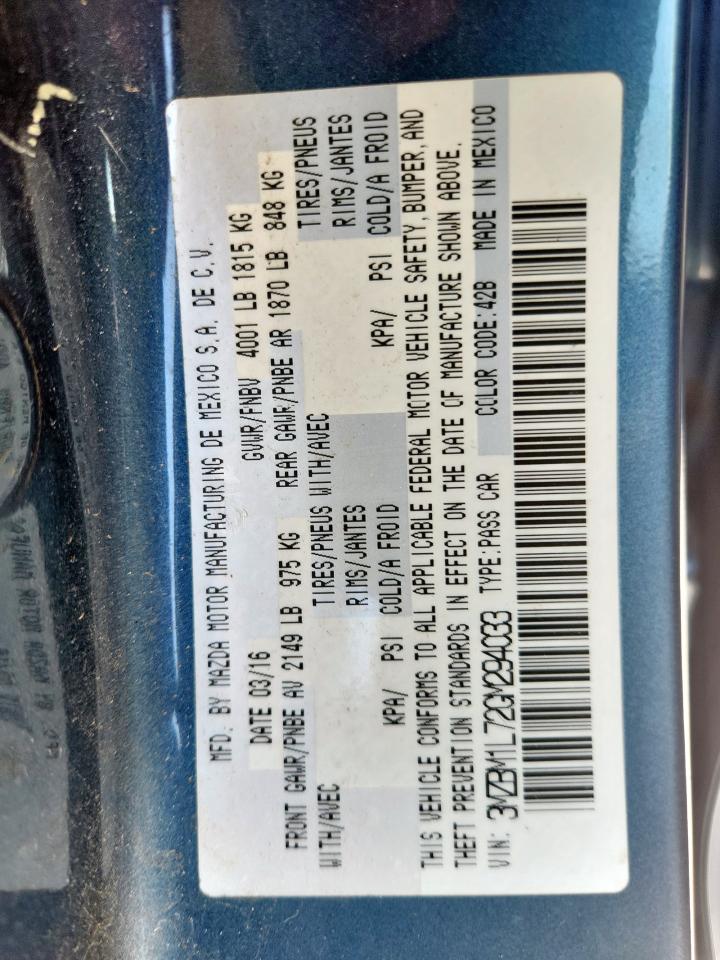 2016 Mazda 3 Touring VIN: 3MZBM1L72GM294033 Lot: 81924435