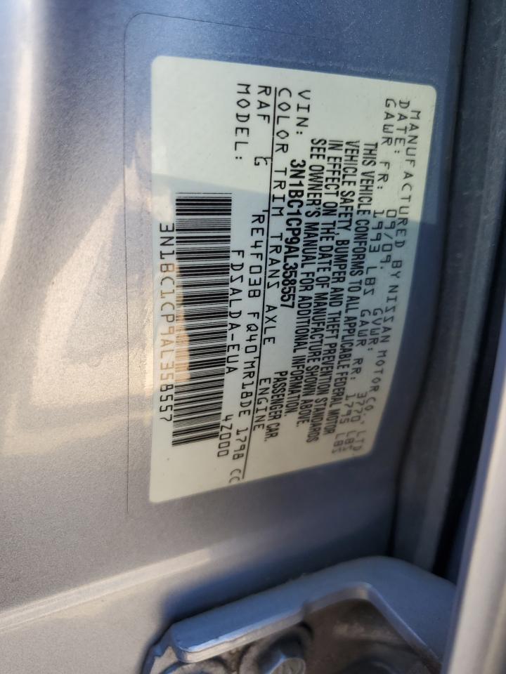 2010 Nissan Versa S VIN: 3N1BC1CP9AL358557 Lot: 80756245