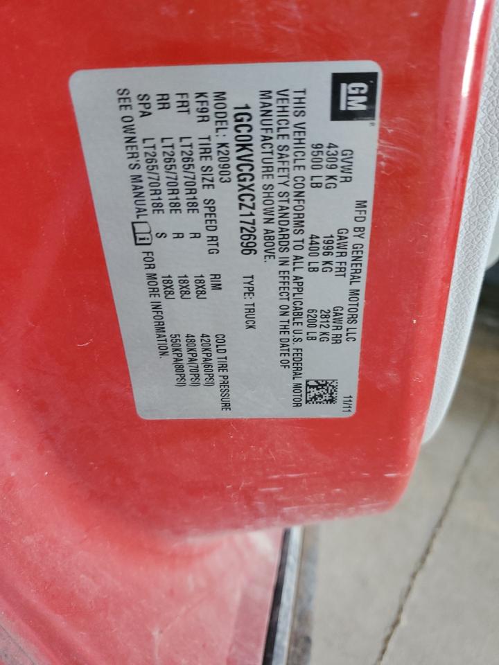 2012 Chevrolet Silverado K2500 Heavy Duty VIN: 1GC0KVCGXCZ172696 Lot: 72044035