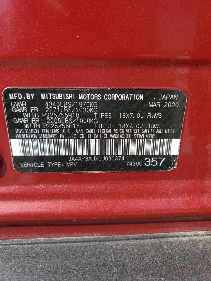 2020 Mitsubishi Outlander Sport Es VIN: JA4AP3AUXLU030374 Lot: 80816435