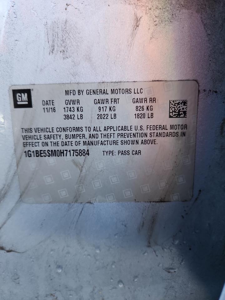 2017 Chevrolet Cruze Lt VIN: 1G1BE5SM0H7175884 Lot: 81606565