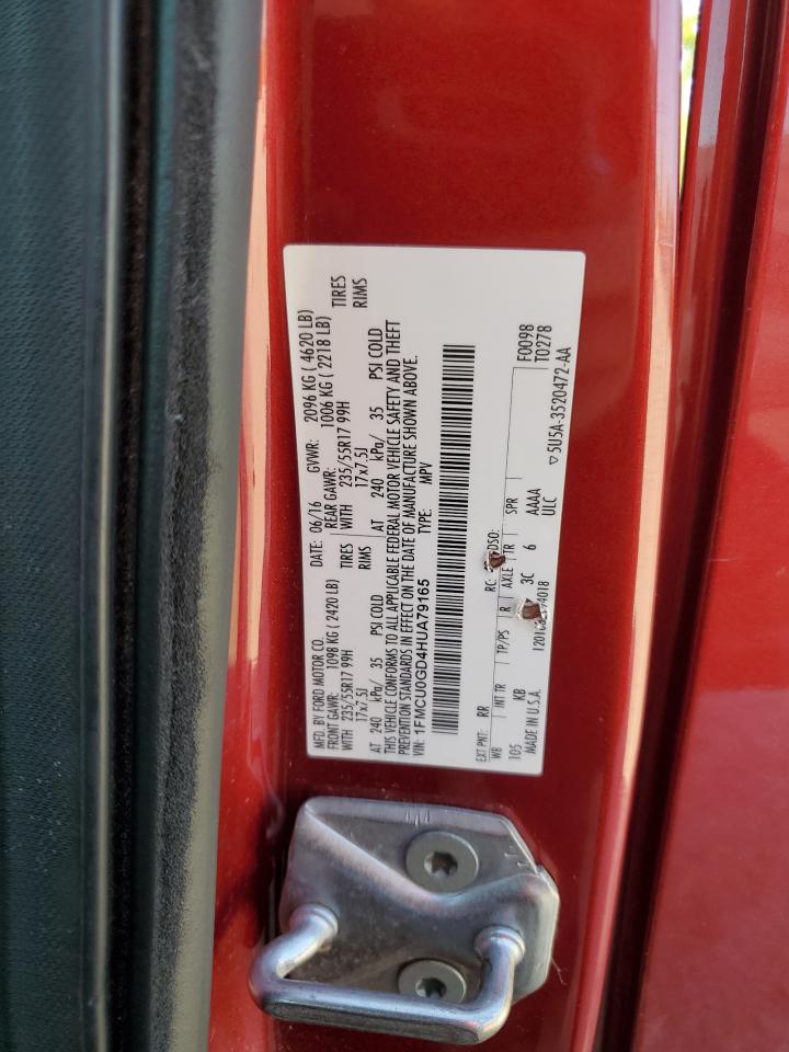 2017 Ford Escape Se VIN: 1FMCU0GD4HUA79165 Lot: 84370305