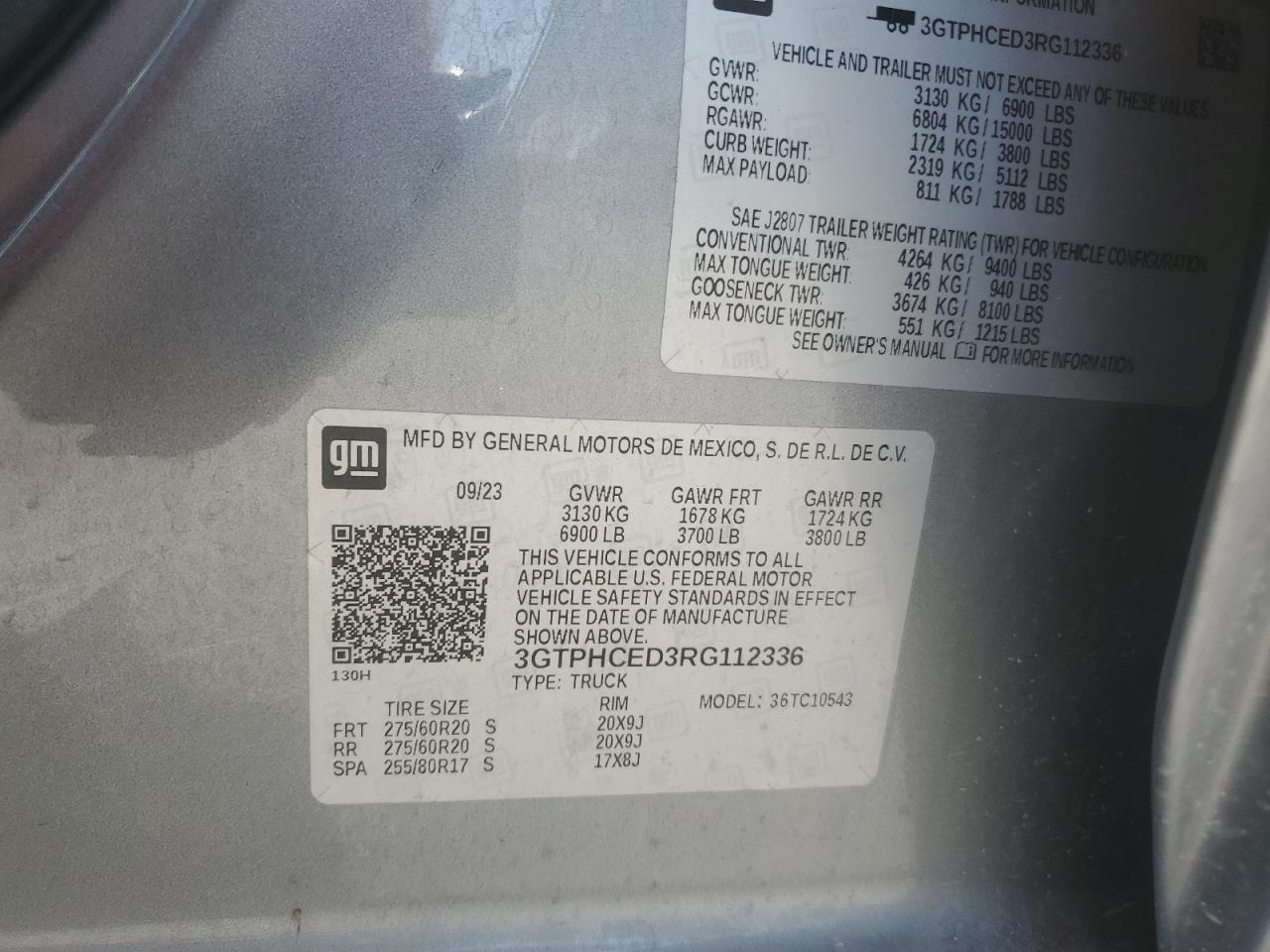 2024 GMC Sierra C1500 Elevation VIN: 3GTPHCED3RG112336 Lot: 71266045