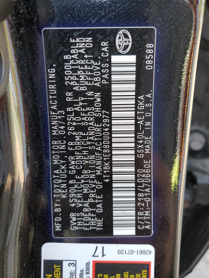 2013 Toyota Avalon Base VIN: 4T1BK1EB8DU042977 Lot: 71176995