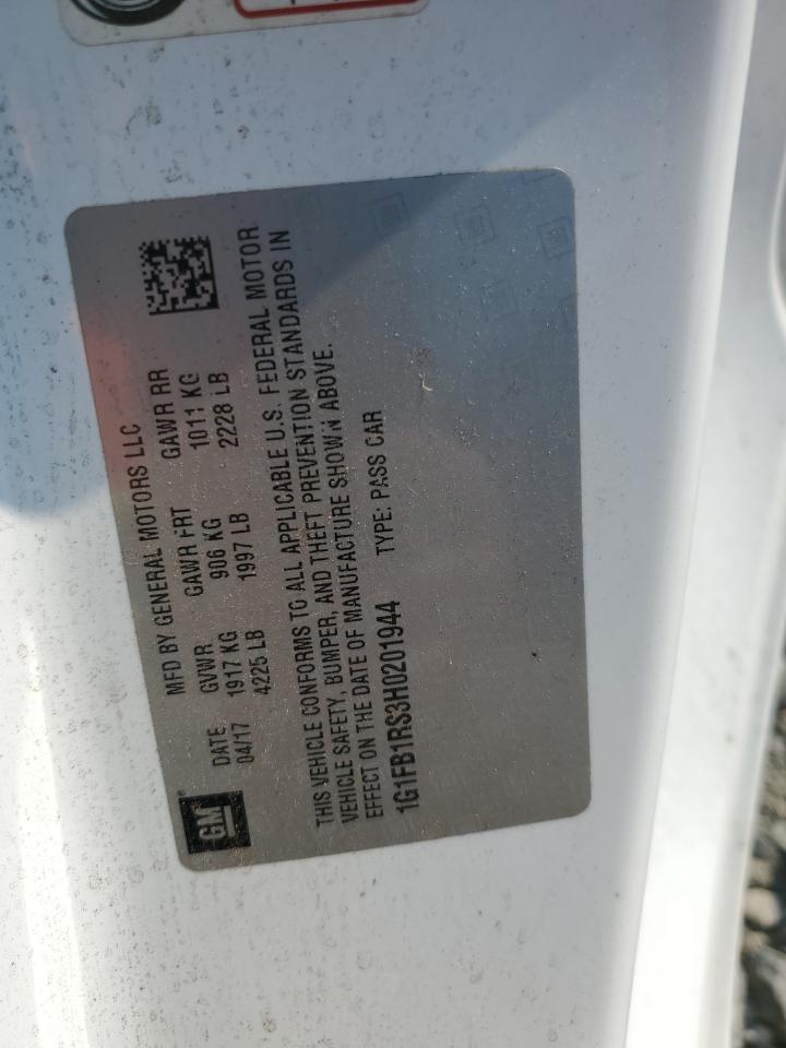 2017 Chevrolet Camaro Lt VIN: 1G1FB1RS3H0201944 Lot: 80366305