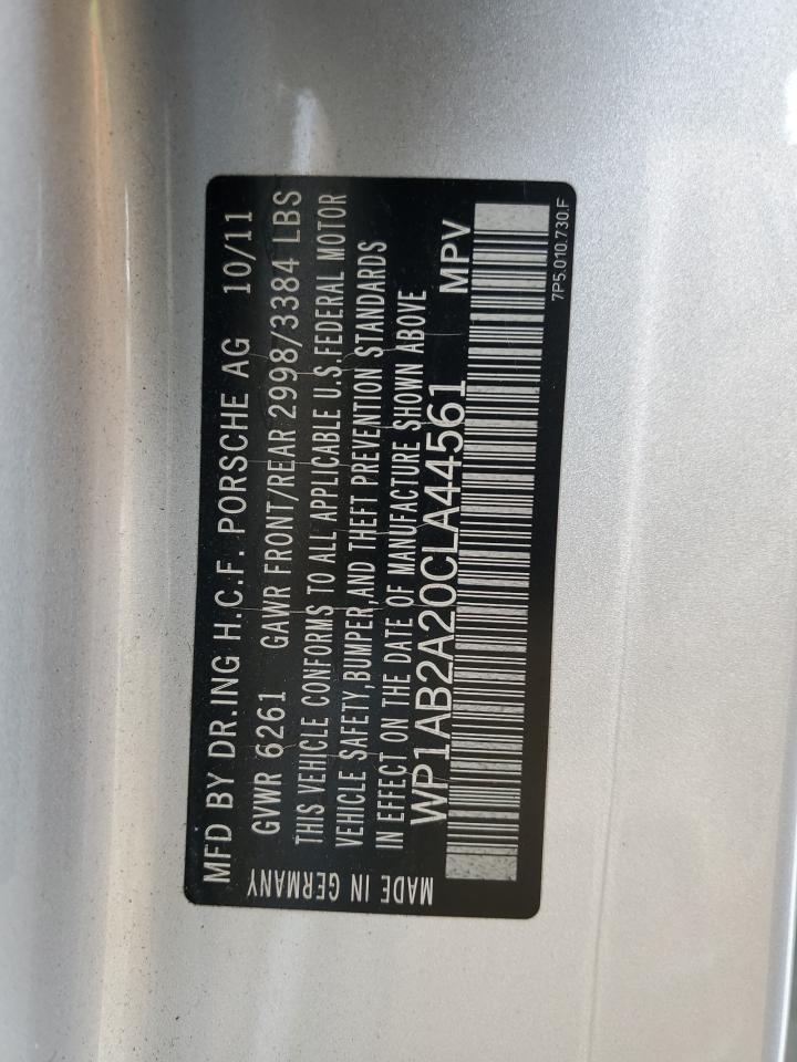 2012 Porsche Cayenne S VIN: WP1AB2A20CLA44561 Lot: 81902525