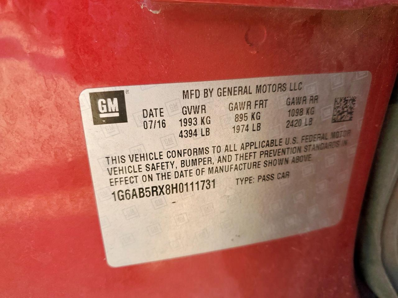 2017 Cadillac Ats Luxury VIN: 1G6AB5RX8H0111731 Lot: 81077315