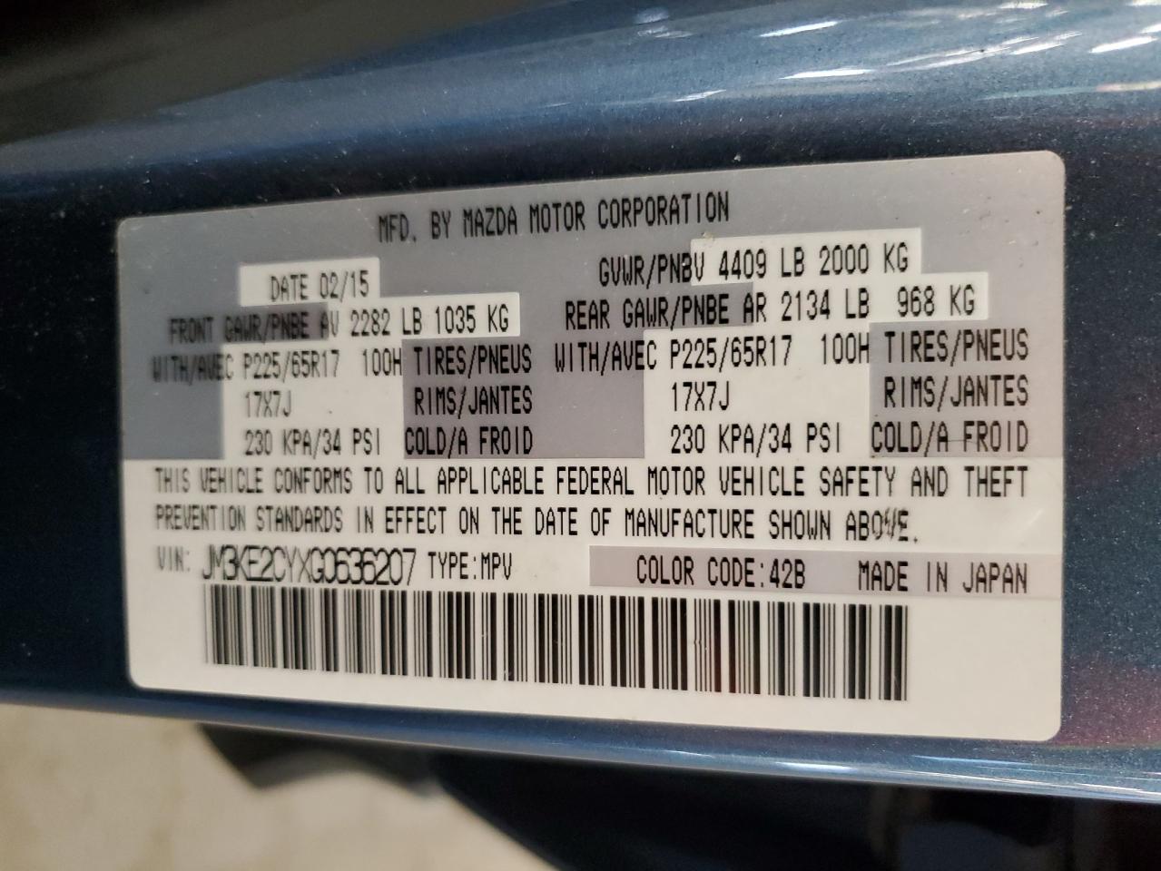 2016 Mazda Cx-5 Touring VIN: JM3KE2CYXG0636207 Lot: 83776635