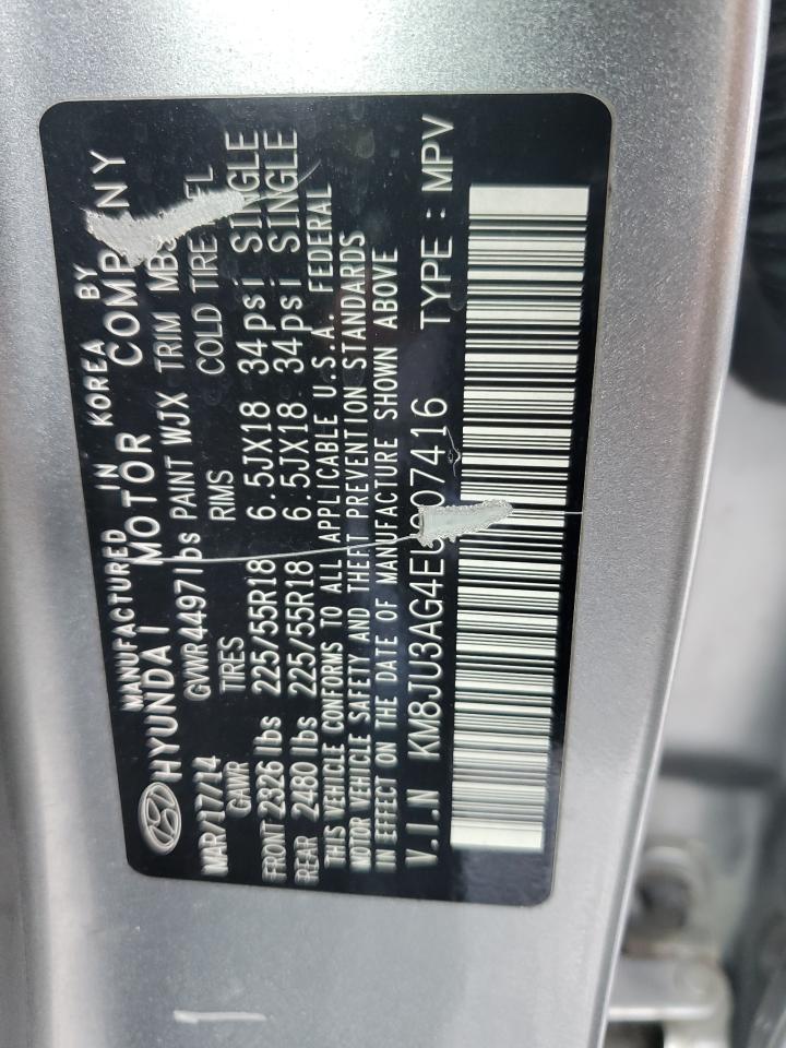 2014 Hyundai Tucson Gls VIN: KM8JU3AG4EU907416 Lot: 71077145