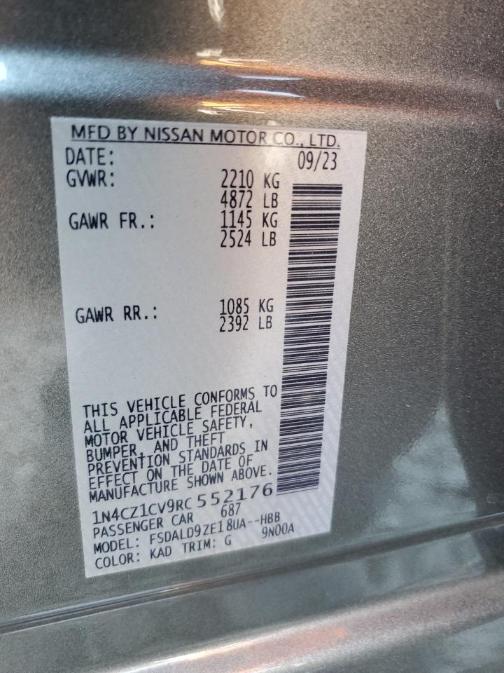 2024 Nissan Leaf Sv Plus VIN: 1N4CZ1CV9RC552176 Lot: 71158405