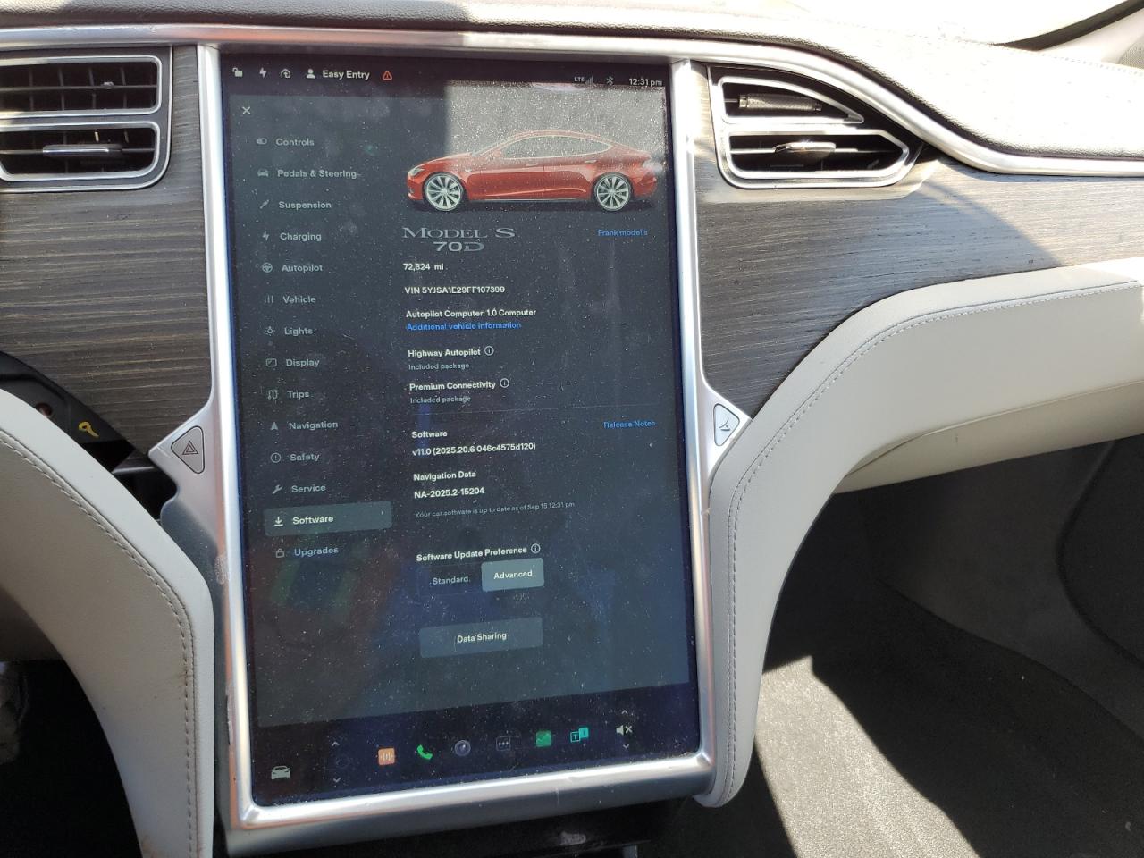 2015 Tesla Model S VIN: 5YJSA1E29FF107399 Lot: 80730635