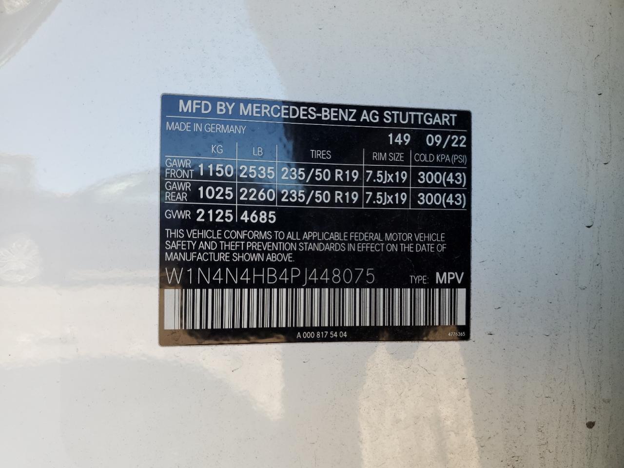 2023 Mercedes-Benz Gla 250 4Matic VIN: W1N4N4HB4PJ448075 Lot: 70387035