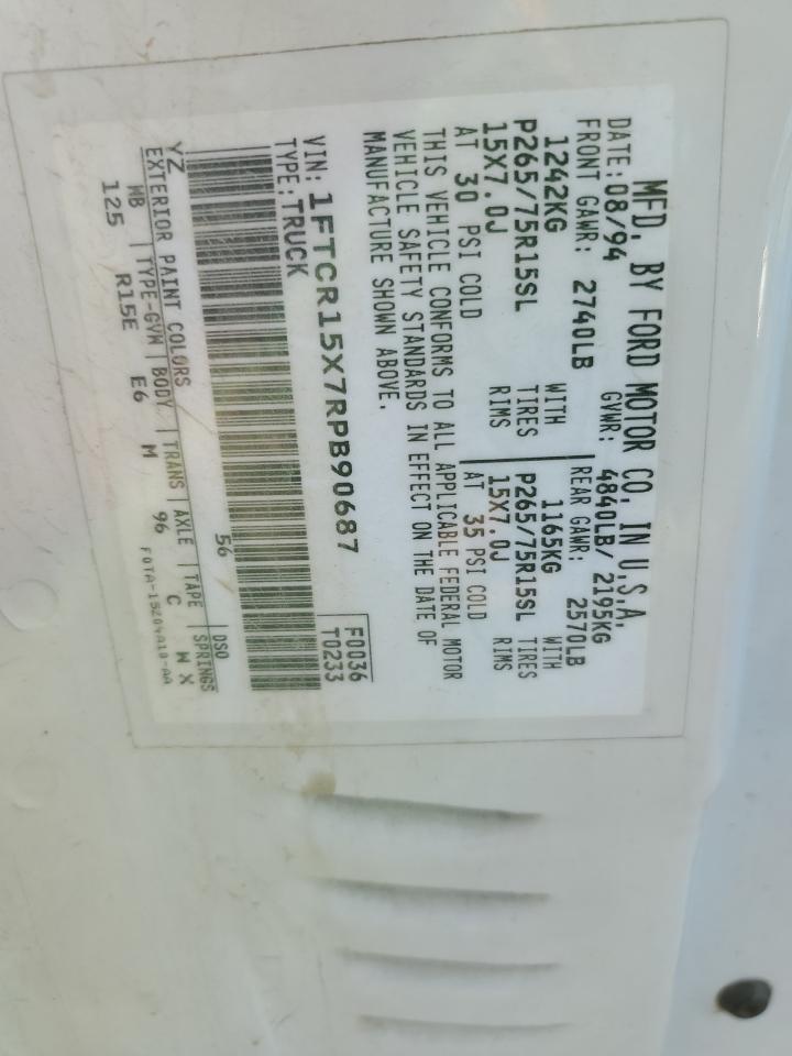 1994 Ford Ranger Super Cab VIN: 1FTCR15X7RPB90687 Lot: 80950175