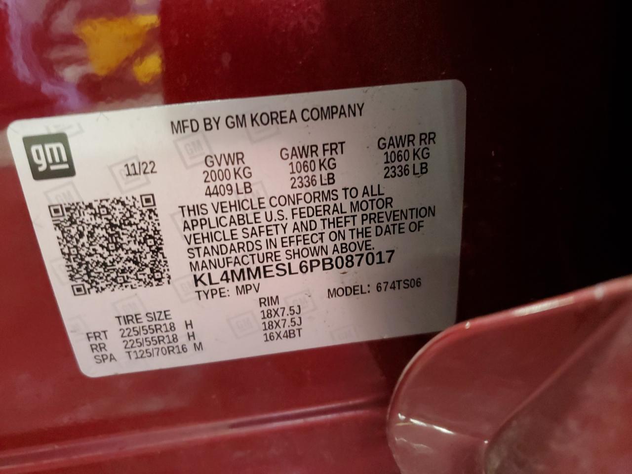 2023 Buick Encore Gx Select VIN: KL4MMESL6PB087017 Lot: 84260115