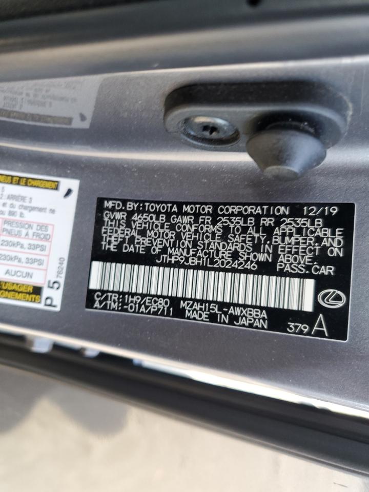 2020 Lexus Ux 250H VIN: JTHP9JBH1L2024246 Lot: 84632035