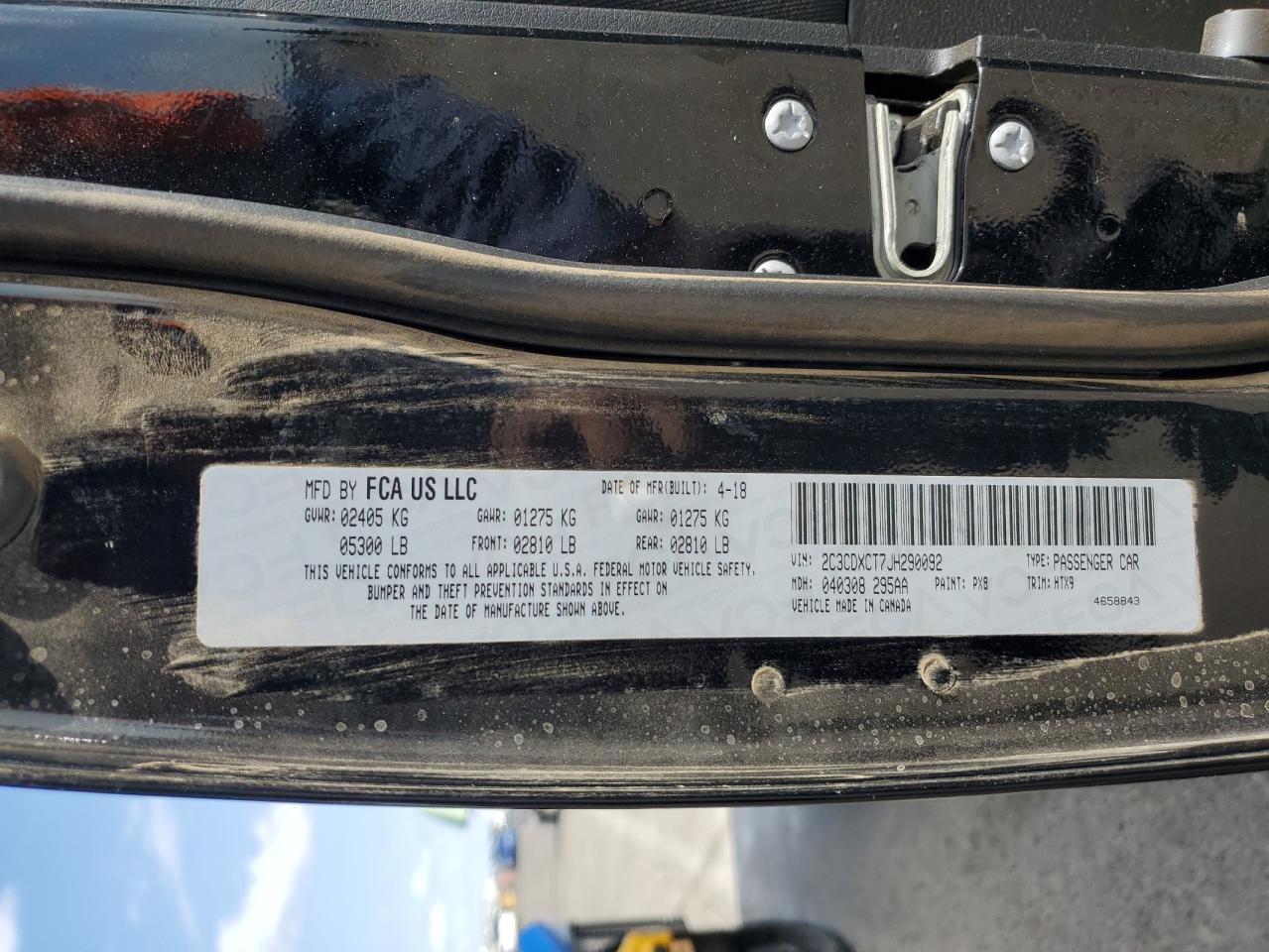 2018 Dodge Charger R/T VIN: 2C3CDXCT7JH290092 Lot: 80341955