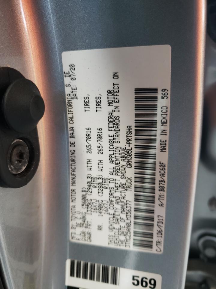 2020 Toyota Tacoma Double Cab VIN: 3TMCZ5AN0LM356377 Lot: 70881545