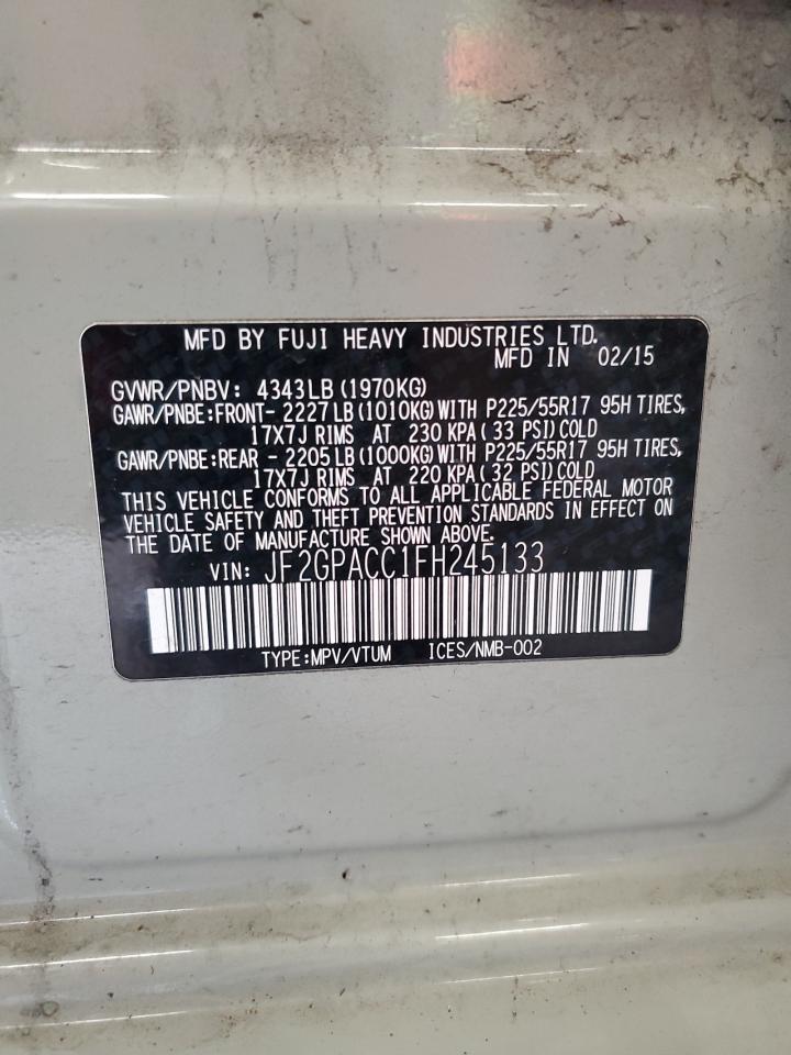 2015 Subaru Xv Crosstrek 2.0 Premium VIN: JF2GPACC1FH245133 Lot: 82105425