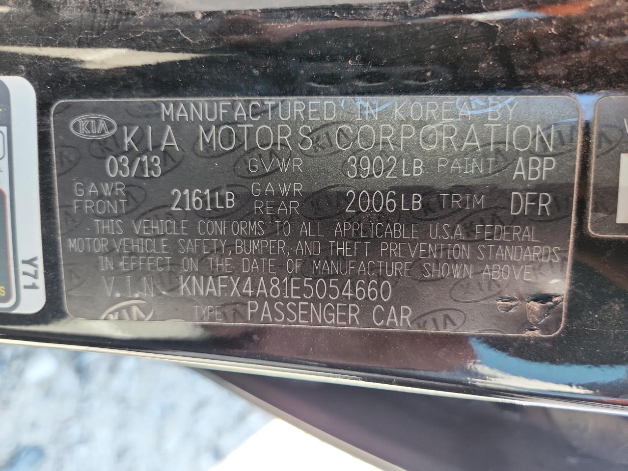 2014 Kia Forte Ex VIN: KNAFX4A81E5054660 Lot: 71114905