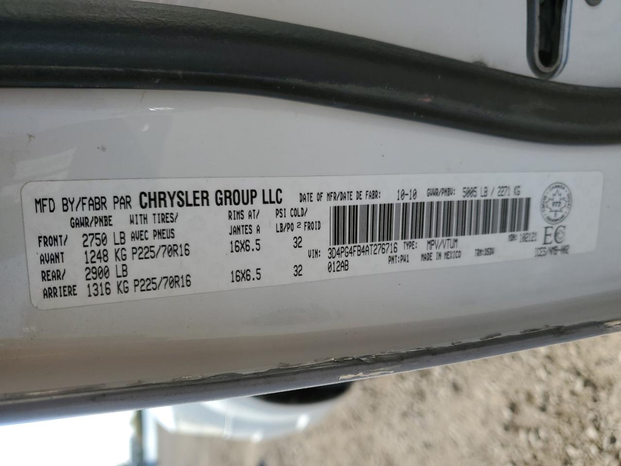 2010 Dodge Journey Se VIN: 3D4PG4FB4AT276716 Lot: 81563845