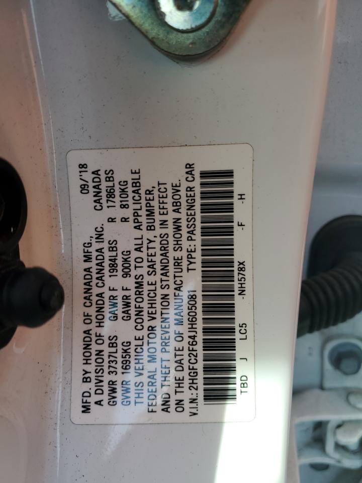 2018 Honda Civic Lx VIN: 2HGFC2F64JH605081 Lot: 84651435