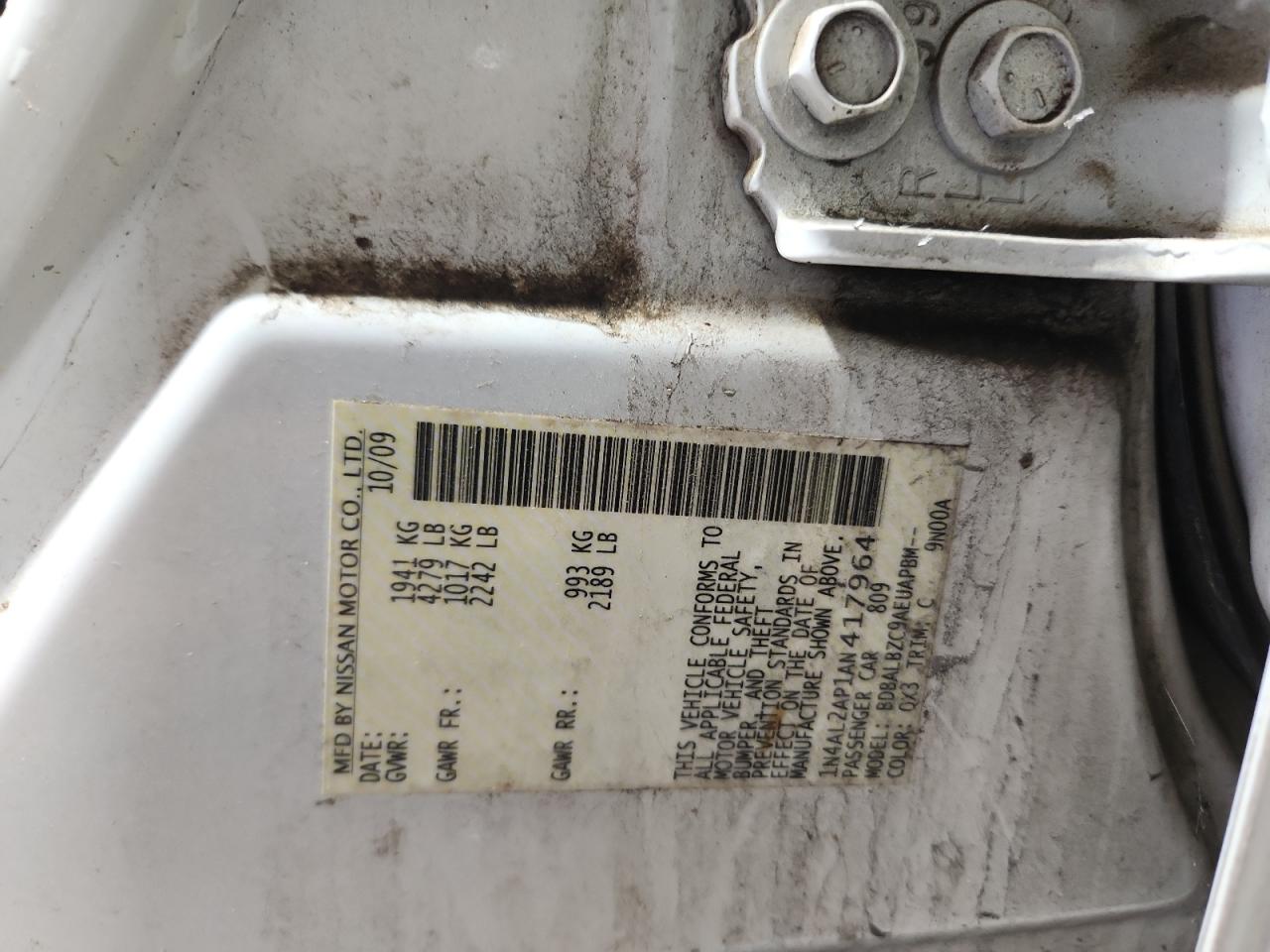 2010 Nissan Altima Base VIN: 1N4AL2AP1AN417964 Lot: 70880755