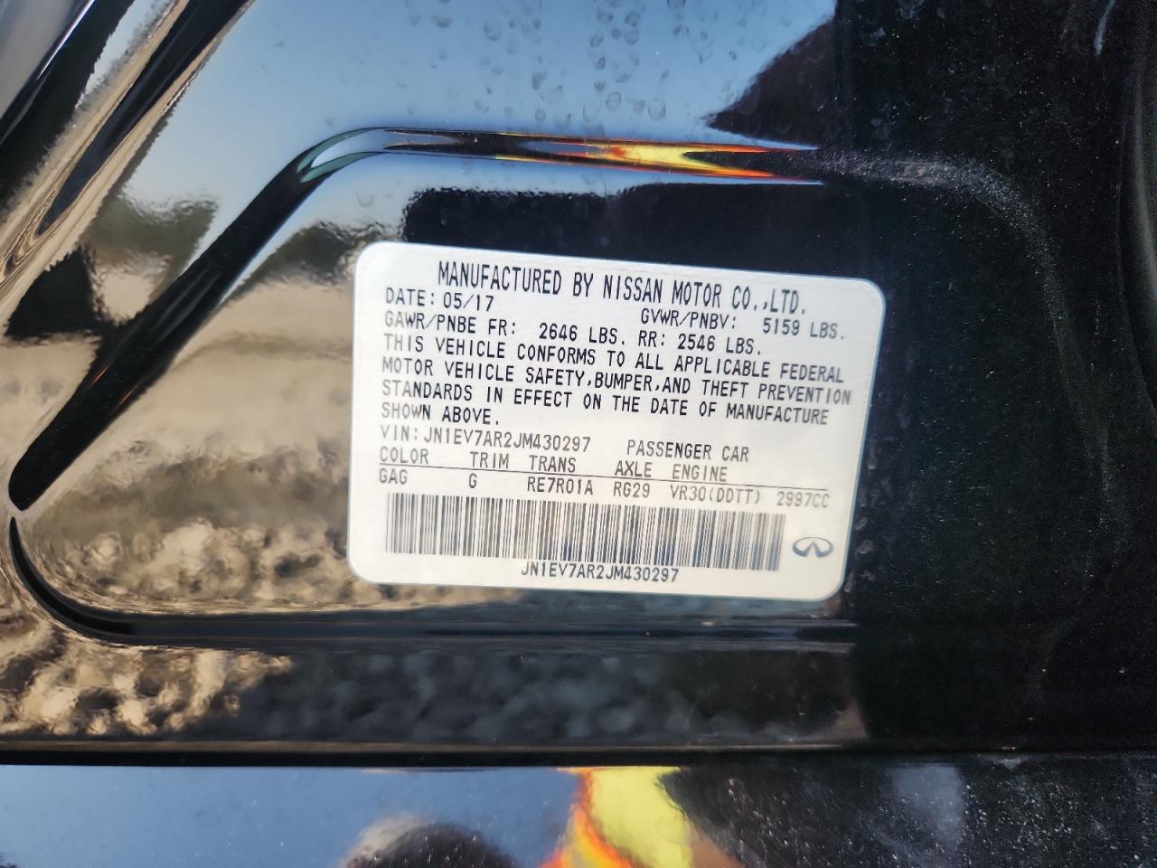 2018 Infiniti Q50 Luxe VIN: JN1EV7AR2JM430297 Lot: 81113435