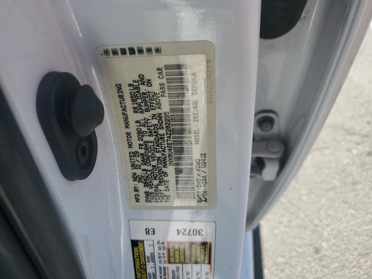 2010 Toyota Corolla Base VIN: 1NXBU4EE7AZ282295 Lot: 71754285