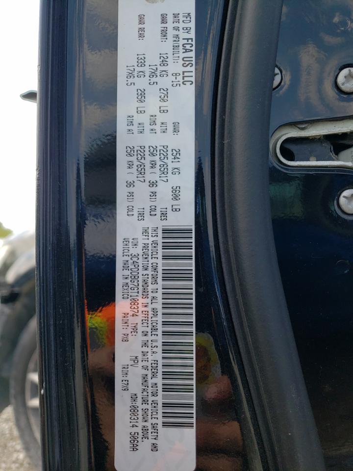 2016 Dodge Journey Sxt VIN: 3C4PDDBG7GT108374 Lot: 80562845