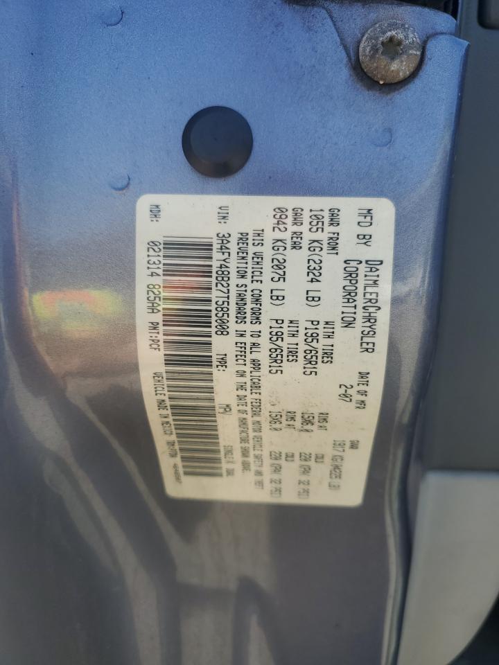 2007 Chrysler Pt Cruiser VIN: 3A4FY48B27T585008 Lot: 81829265