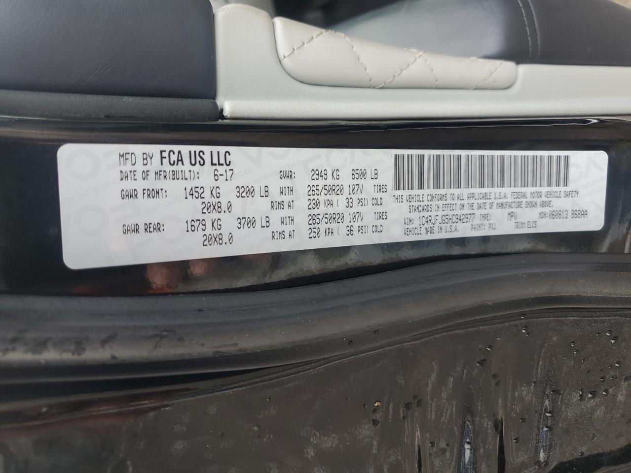 2017 Jeep Grand Cherokee Summit VIN: 1C4RJFJG5HC942977 Lot: 81217945