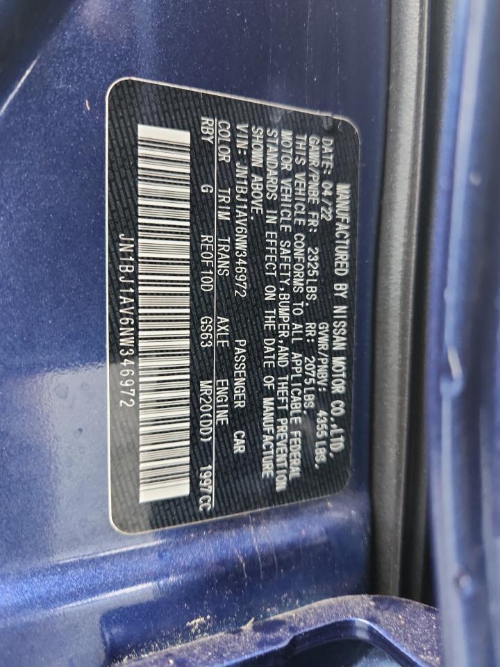 2022 Nissan Rogue Sport S VIN: JN1BJ1AV6NW346972 Lot: 81859565