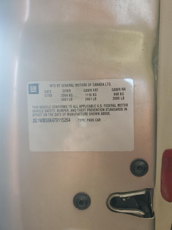 2007 Chevrolet Impala Ls VIN: 2G1WB58K479115264 Lot: 80335835