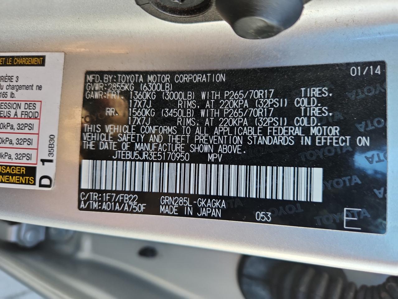 2014 Toyota 4Runner Sr5 VIN: JTEBU5JR3E5170950 Lot: 81342045