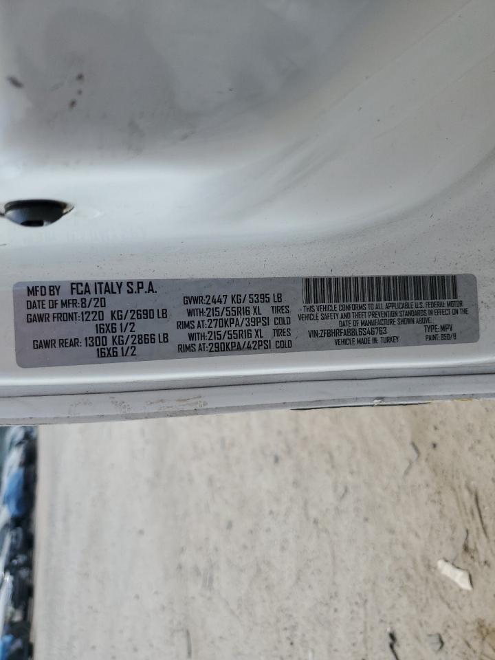 2020 Ram Promaster City VIN: ZFBHRFAB8L6S46763 Lot: 81565205