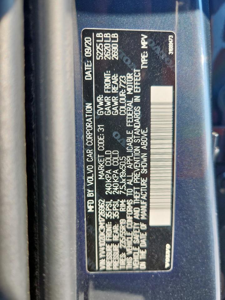 2021 Volvo Xc60 T5 Momentum VIN: YV4102DK3M1726962 Lot: 80314625